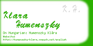 klara humenszky business card